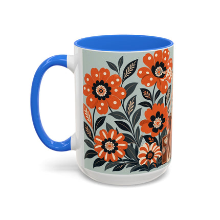 🧳🌼 The Grand Floral Voyage Colorful Mug – Art Deco Travel Elegance
