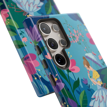 🌸☂️ A Stroll Through The Enchanted Forest Phone Case – Art Deco Floral Fantasy