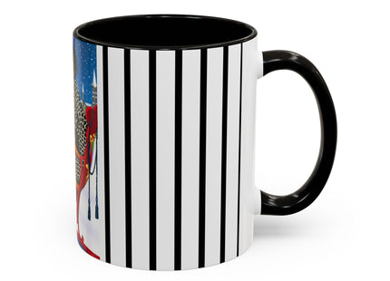 Elegant Winter Woman in Sleigh Colorful Mugs (11oz, 15oz)