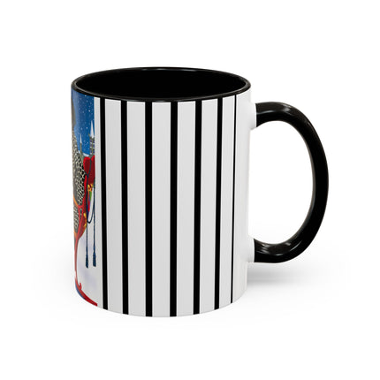Elegant Winter Woman in Sleigh Colorful Mugs (11oz, 15oz)