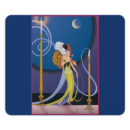Smoke and Secrets: A Glamorous Encounter in Prohibition Mouse Pad, Round and Rectangle