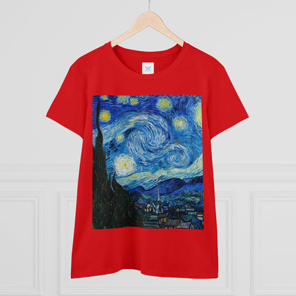 The Starry Night by Vincent Van Gogh Women's Midweight Cotton Tee