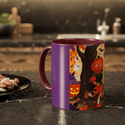 🎃🐈‍⬛ The Pumpkin Child’s Halloween Parade Colorful Mug – Whimsical Storybook Charm
