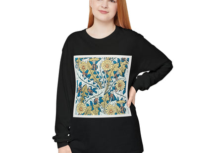 Art Nouveau Dandelion Flower Garment-dyed Long Sleeve T-Shirt