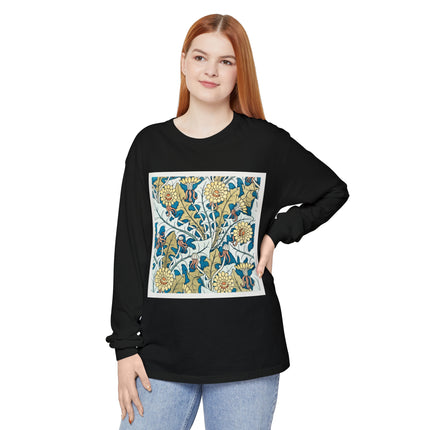 Art Nouveau Dandelion Flower Garment-dyed Long Sleeve T-Shirt