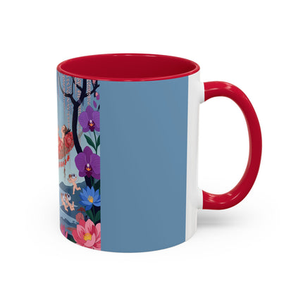 The Ladies Of The Enchanted Hammock Colorful Mugs – Art Deco Whimsical Garden Elegance