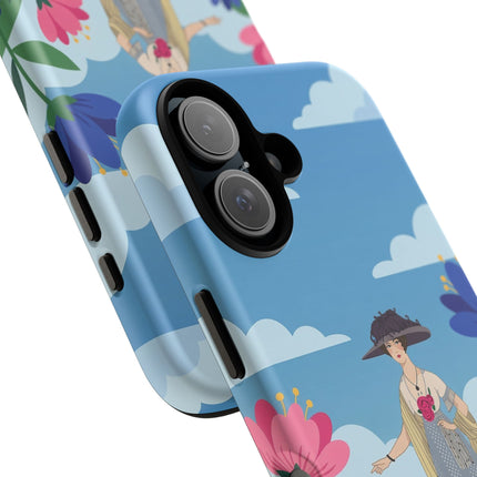 🌸🎩 The Lady Of The Grand Flower Garden Phone Case – Art Deco Fashion Illustration