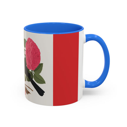 Blackbird & Rose Colorful Mugs – Timeless Elegance & Nature's Harmony