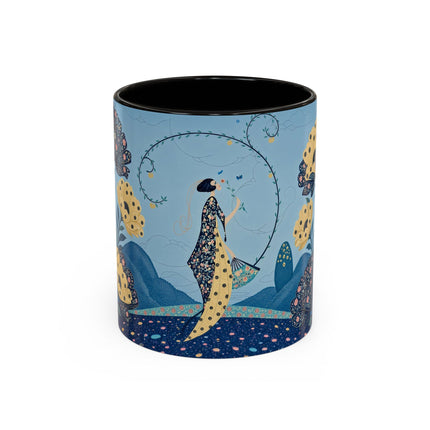 🌼🦋 The Enchanted Butterfly Garden Promenade Colorful Mug – Art Deco Floral Whimsy