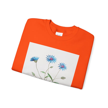 Blue Strawflower by Anselmus Boëtius de Boodt Heavy Blend™ Crewneck Sweatshirt