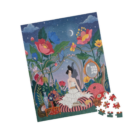 🌙🌺 The Lady Of The Midnight Garden Puzzle – Art Deco Floral Reverie