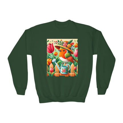 The Little Garden Tender Youth Crewneck Sweatshirt – Sunshine, Sweetness & Blooming Imagination