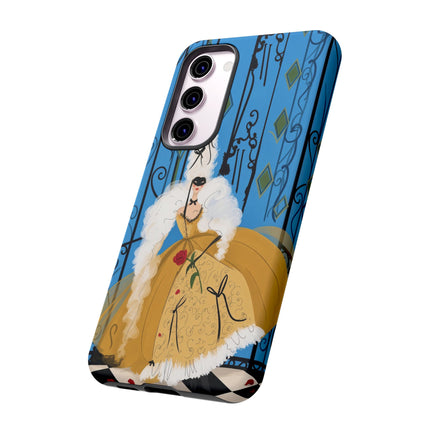 🎭🌹 The Lady At The Masquerade Gates Phone Case – Art Deco Fashion Illustration