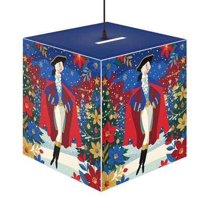 🎭❄️ The Christmas Masquerade Lady Light Cube Lamp – Art Deco Holiday Fantasy