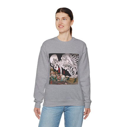 Mitsukuni Defying the Skeleton Spectre by Utagawa Kuniyoshi Heavy Blend™ Crewneck Sweatshirt