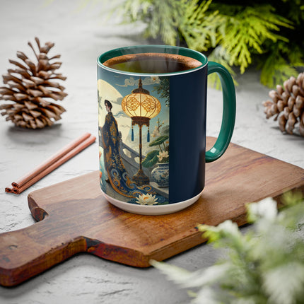 Moonlit Bridge Gentleman Colorful Mug – Imperial Serenity & Moonlit Harmony
