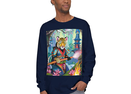 Cyberpunk Leopard Garment-dyed Long Sleeve T-Shirt