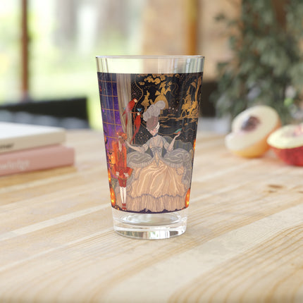 🌙🎃 The Moonlit Parlor Masquerade Glass, 16oz – Elegant Halloween Romance
