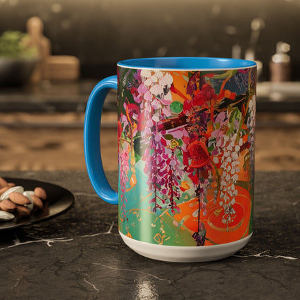 Golden Wisteria Elegance Colorful Mugs (11oz, 15oz)