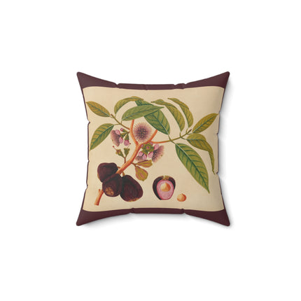 Album of watercolors of Asian fruits and flowers Pl.05 by Anonymous Spun Polyester Square Pillow