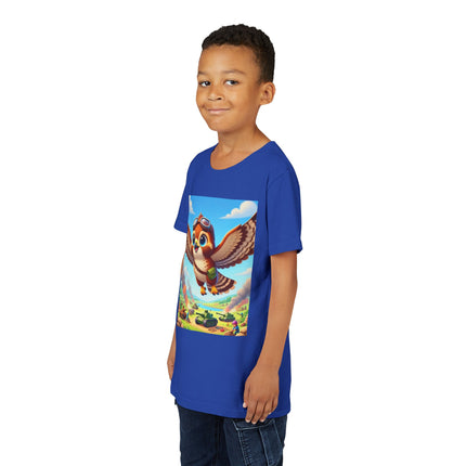 Red-Tailed Hawk in Battle Youth Short Sleeve Tee