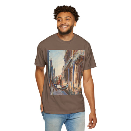 Gondola Moorings on the Grand Canal by John Singer Sargent  Unisex Garment-Dyed T-shirt