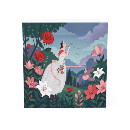 🌹💌 The Garden Of Blown Kisses Note Cube – Art Deco Floral Romance