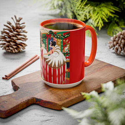 🎄💃 The Christmas Mirror Duet Colorful Mug – Art Deco Holiday Elegance