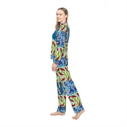 Floral Pattern by Emile-Alain Séguy Women's Satin Pajamas (AOP)