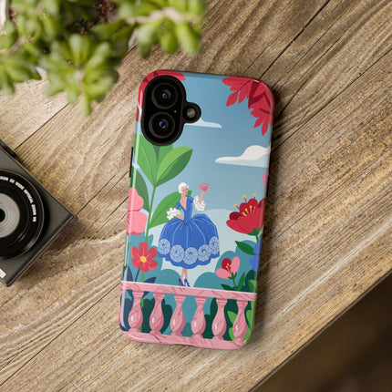 🌺🪭 The Lady Of The Grand Flower Terrace Phone Case – Art Deco Garden Elegance
