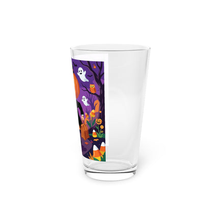 🎃🏮 The Pumpkin Gentleman’s Moonlit Stroll Glass, 16oz – Whimsical Halloween Charm