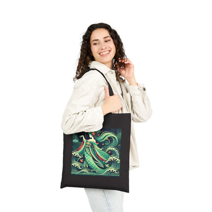Mermaid Queen Rising from the Deep Cotton Canvas Tote Bag