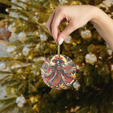 Dramatic Kabuki Witch Glass Ornaments
