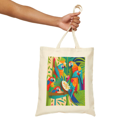 Colorful Macaws Cotton Canvas Tote Bag