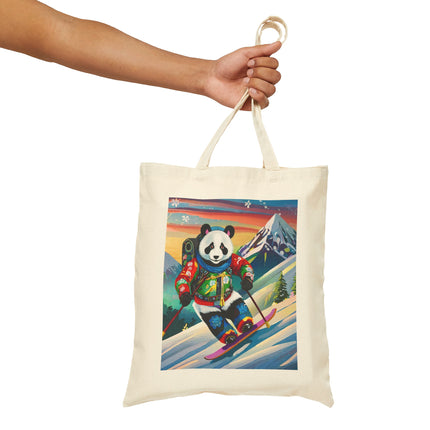 Cyberpunk Panda Cotton Canvas Tote Bag