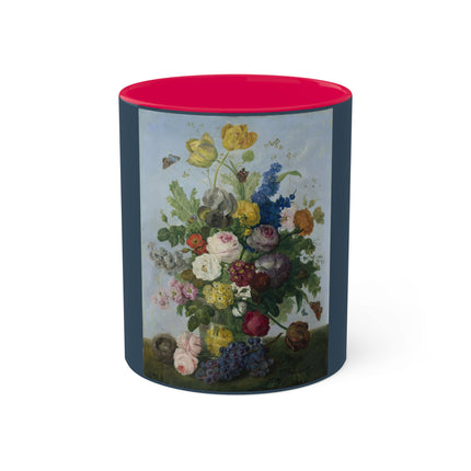 Bouquet of Flowers and a Nest by Sebastian Wegmayr Colorful Mugs, 11oz