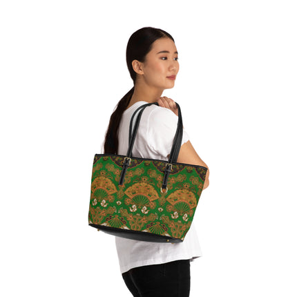 Japanese Fan Pattern by G.A. Audsley PU Leather Shoulder Bag