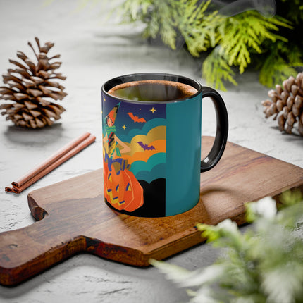 🌙🎃 The Witch Of Crescent Moon Pumpkin Colorful Mug – Colorful Halloween Charm