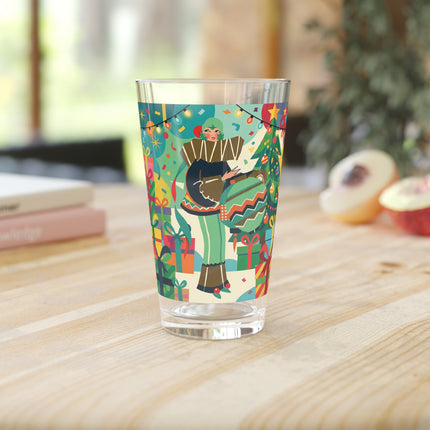 🎄✨ The Lady Of The Christmas Ornament Pint Glass – Art Deco Holiday Fantasy