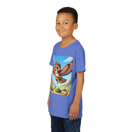 Red-Tailed Hawk in Battle Youth Short Sleeve Tee