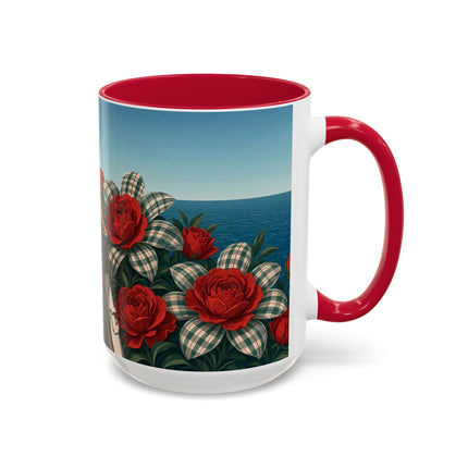 ⛵🌹 The Seaside Rose Traveler Colorful Mug – Art Deco Floral Elegance