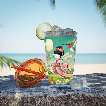 Geisha Fairy and the Hummingbird Blossom Sunsplash Tumbler with Straw, 16oz