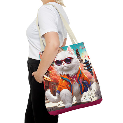 Fashionista Feline Puzzle Tote Bag (AOP)