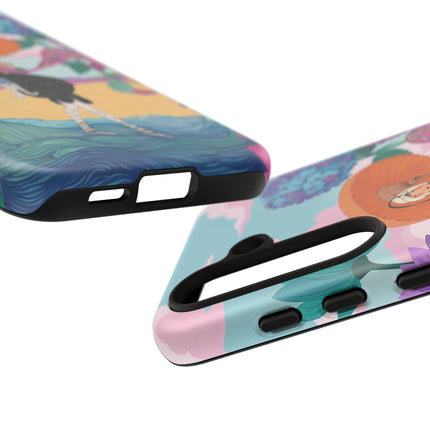 🌊☂️ The Lady Of The Flowered Seashore Phone Case – Art Deco Seaside Fashion
