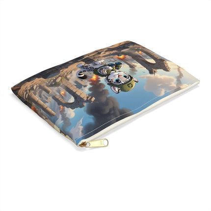 Snow Leopard Lookout Accessory Pouch – Vigilant Explorer & Mountain Mystery