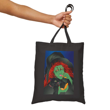 Mirror, Mirror A Witch's Touch Cotton Canvas Tote Bag