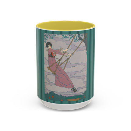 La balançoire by Georges Lepape Colorful Mugs (11oz, 15oz)