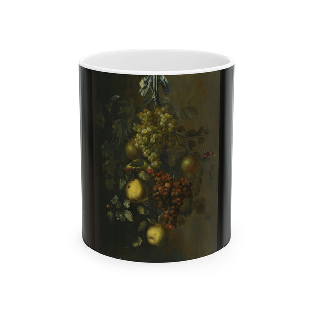 A Festoon of Grapes, Apples, and Pears Hanging by Gillis Gillisz Ceramic Mug 11oz