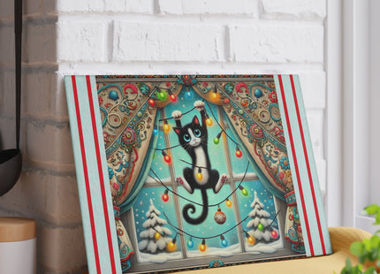 Mischief in Tinselland Glass Cutting Board