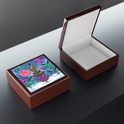 🌹❄️ The Holly Rose Of Winter Jewelry Box – Art Deco Christmas Garden